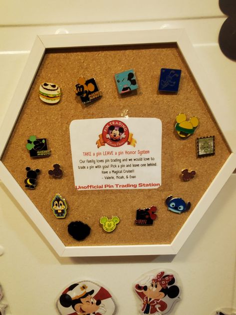 Disney Pin Trading - What is That?! - Me and the Mouse Travel Disney Cruise Pin Trading, Disney Cruise Pin Trading Board, Disney Cruse, Disney Cruise Door Decorations, Disney Treasure, Disney Cruise Magnets, Disney Cruise Fish Extender, Disney Cruise Door, Disney Cruise Vacation