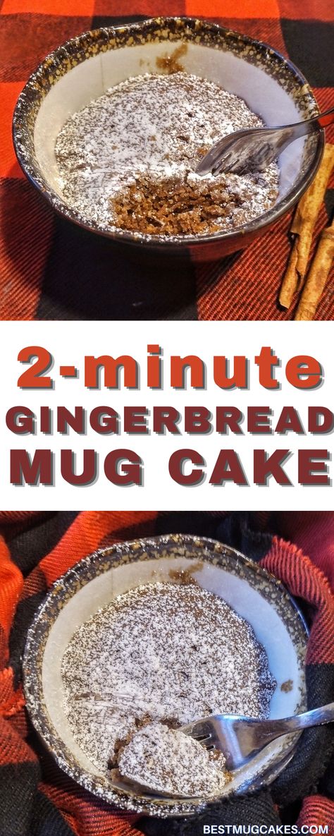 Gluten Free Single Serve Desserts, Gingerbread Mug Cake, Single Serving Cookie Dough, Easy Microwave Desserts, Gluten Free Gingerbread Cake, Mugcake Recipe, Molasses Cake, Microwave Mug Recipes, Gingerbread Dessert