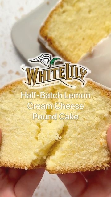 White Lily on Instagram: "This Half-batch Lemon Cream Cheese Pound Cake recipe is the perfect summer dessert! ⁠
⁠
✨Don’t forget to save this recipe for later!⁠✨⁠
⁠
Pound Cake:⁠
• 1 2/3 cups White Lily® Enriched Bleached All-Purpose Flour⁠⠀⁠⁠
• 1/4 teaspoon salt⁠⠀⁠⁠
• 1 1/2 cups sugar⁠
⁠⁠• 2 tablespoons lemon zest⁠
• 3/4 cups butter, softened⁠⠀⁠⁠
• 1/2 (4 oz.) package cream cheese, softened⁠⠀⁠⁠
• 3 large eggs⁠, at room temp⁠⁠
• 1/2 teaspoon vanilla extract⁠⠀⁠⁠
•  juice of 1 lemon⠀⁠⁠
⁠
Lemon Icing:⁠
• 1 cup powdered sugar⁠
• 6-8 tsp lemon juice⁠
⁠
Directions:⁠
1. Heat oven to 325°F. Coat a 9x4 loaf pan with no-stick cooking spray.⁠⠀⁠⁠
⁠
2. Combine flour and salt in small bowl; set aside. Massage lemon zest into sugar; set aside. Beat butter and cream cheese with an electric mixer for about 6 Lemon Cream Cheese Pound Cake Recipe, Lemon Cream Cheese Pound Cake, Cheese Pound Cake Recipe, Cream Cheese Pound Cake Recipe, Cheese Pound Cake, Lemon Cream Cheese, White Lilly, Lemon Icing, Pound Cake Recipe