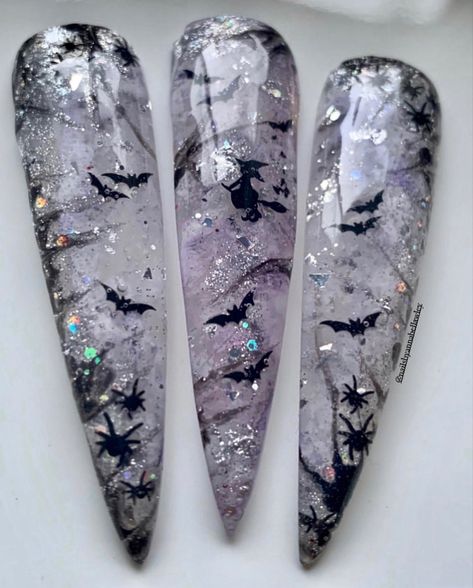 Grave Nails, Creepy Nail Designs, Pagan Nails, Acrylic Nail Designs Coffin, Holloween Nails, Witch Nails, Witchy Nails, Halloween Press On Nails, Halloween Acrylic Nails