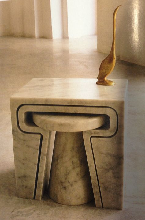 Marble nesting table by Jim Hannon-Tan. Jan 2013 World of Interiors Marble Bench, Marble Furniture, Nesting Table, Furniture Details, World Of Interiors, Marble Table, Furniture Inspiration, Nesting Tables, Interior Furniture