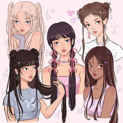 y2k girls 💖…this was inspired a lot by newjeans, their aesthetic and hairstyles are so cute! who else is loving their new ep? my favourite … | Instagram Their Aesthetic, Kpop Y2k, Y2k Girls, Image Swag, Art Tools Drawing, Cute Art Styles, Girls Cartoon Art, Book Art Drawings, Sketchbook Art Inspiration