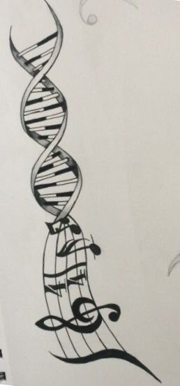 Music staff tattoo idea Music Dna Tattoo Ideas, Theatre Tattoo Ideas, Musical Theatre Tattoo, Tattoos For Music Lovers, Music Staff Tattoo, Theatre Tattoo, Music Lover Tattoo, Mad Hatter Tattoo, Musician Tattoo