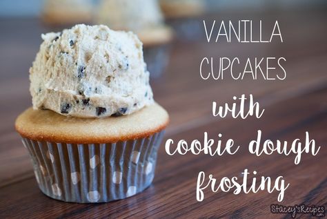 Vanilla Cupcakes with Cookie Dough Frosting - Stacey's Recipes Fluffy Vanilla Cupcakes, Eggless Cookie Dough, Cookie Dough Frosting, Happy Canada Day, Cupcake Tower, Baking Cupcakes, Vanilla Cupcakes, Canada Day, Cupcake Cookies