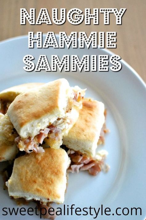 These deliciously naughty Ham Sandwiches are baked between Sister Schubert's Rolls, and slathered in a brown sugar, mustard, butter spread that is too good not to share! Naughty Hammie Sammies make the best brunch sandwich or appetizer for any party! Sister Schubert Rolls Recipe, Parkerhouse Rolls, Ham Delights, Sister Schubert, Mustard Butter, Brunch Sandwich, Ham Rolls, Brown Sugar Ham, Diy Easy Recipes