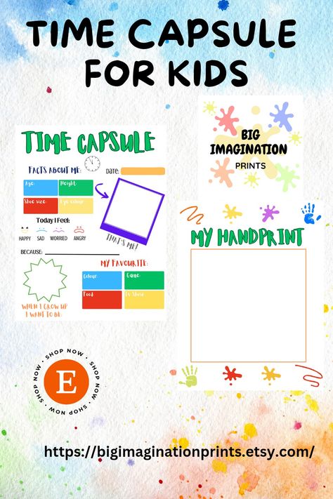 Looking for a fun and meaningful activity to do with your kids? Try creating a time capsule together! Our printable time capsule activity is a great way to capture memories and create a keepsake that you can open and revisit in the future. With prompts to document things like their favorite foods, colour, and tv show, this printable makes it easy for kids to reflect on their current interests and experiences. Just print out the pages, fill in the prompts, and seal everything up in a container. Capture Memories, Activity For Kids, When I Grow Up, Time Capsule, Activities To Do, The Future, Activities For Kids, Growing Up, Crafts For Kids