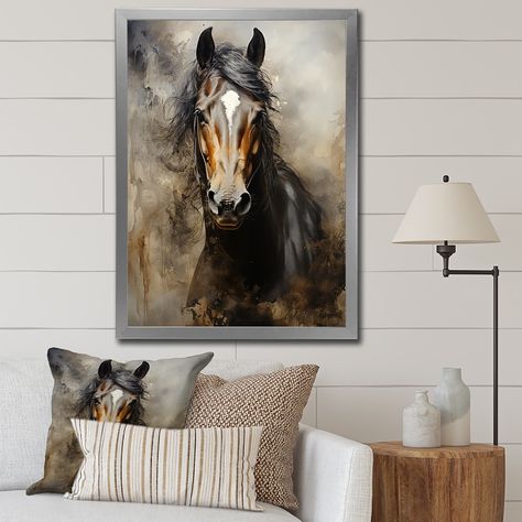 This beautiful "White Horse Equestrian Duality I" Framed wall Art is printed using the highest quality fade-resistant ink on canvas. Horse Barn Decor, Beautiful White Horse, Equestrian Design, Horse Wall Art Canvases, Horses Wall Decor, Horse Paintings, Painting Animals, Ranch Decor, Equestrian Decor