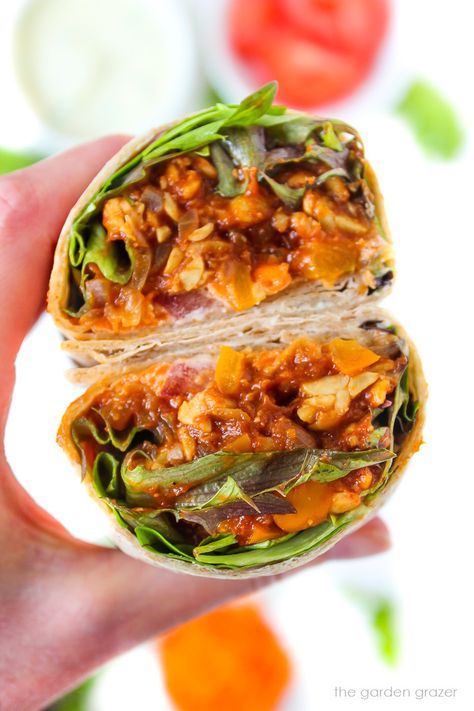 BBQ Ranch Tempeh Wrap (Vegan!) Tempeh Wrap Recipes, Tempeh Wrap, Vegan Bbq Sauce Recipe, Homemade Vegan Ranch Dressing, Bbq Tempeh, Cooking Sweet Corn, Vegan Tempeh, Sandwich Wraps Recipes, Vegan Ranch Dressing