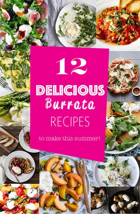 Burrata Dishes, Buratta Recipe, Burrata Recipes, Creative Cookery, Salads Appetizers, Summertime Food, Burrata Recipe, Burrata Salad, Pizza Salad