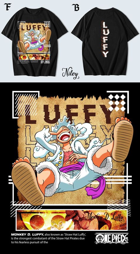 Explore Stunning One Piece Anime T-Shirt Designs Luffy :: Behance Latest T Shirt Designs For Men, Anime Shirt Design Ideas, Streetwear Shirts Design, Graphic Shirt Design Ideas, One Piece T Shirt Design, One Piece Tshirt Design, Tshirts Design Ideas, Anime Shirt Design, Streetwear T Shirt Design