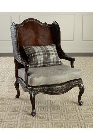 Reupholstery Ideas, Winged Chair, Reupholstered Chairs, Chair Reupholstery, Leather Wing Chair, Leather Wingback Chair, Wooden Dining Room Chairs, Wingback Chairs, Reupholster Chair