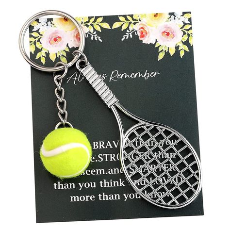 PRICES MAY VARY. PACKAGE Each Tennis Ball Keychain Comes in a Elegant velvet jewelry pouches and ready for gift giving. MATERIAL&SIZE This tennis team keychain charms Made of Environmentally Stainless Steel, Safety and non-deformation. keyring diameter: 1.18inches. This tennis keychains make the Perfect Gift For Tennis Players, Tennis Teams and Tennis Coaches for birthday, end of season, tournaments or just because. This is a special gift for who like to play tennis. It will keep you company wit Senior Night Gift Ideas Tennis, Tennis Senior Night Gifts, Tennis Keychain, Tennis Gift Ideas, Gifts For Tennis Players, Sport Crafts, Tennis Team Gifts, Tennis Logo, Team Snacks