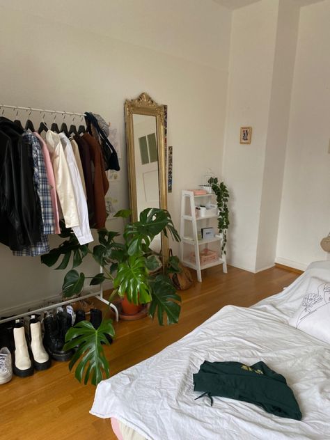 Clothing Rail Bedroom Aesthetic, Monstera In Bedroom, Clothes Rail Aesthetic, Clothing Rail Bedroom, Clothing Rail Aesthetic, Clothes Rail Bedroom Aesthetic, Clothes Rail Bedroom, Clothing Rail, House Aesthetics