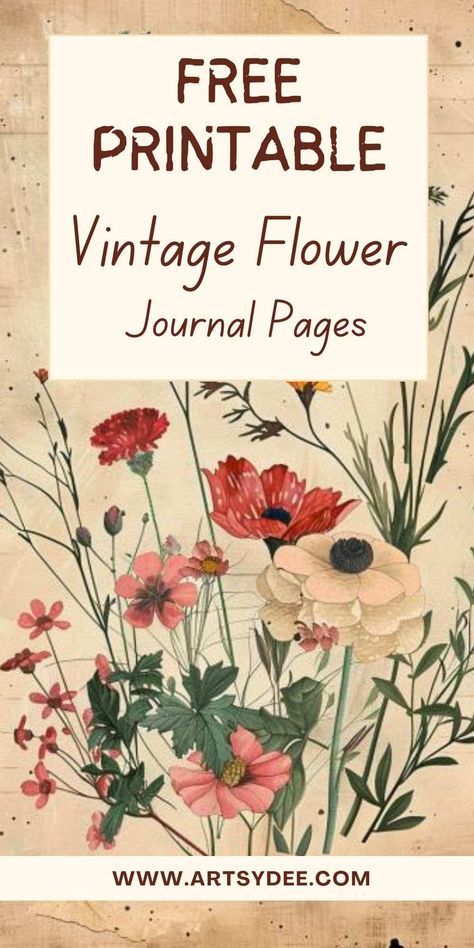 45+ Flower Junk Journal Pages! 🌸 Perfect for crafters and journal lovers, these free vintage printables add a touch of elegance to your projects. Download the PDF and start creating beautiful scrapbooks, cards, and more with these exquisite floral designs. #FlowerJunkJournal #VintagePrintables #FreePDF #Crafting #Scrapbooking #ArtProjects #DIYCrafts #PrintableFlowers #JournalPages #CreativeCrafts Vintage Flower Seed Packets Free Printable, Scrapbook Printables Free Templates, Garden Junk Journal Ideas, Junk Journal Ephemera Free Printable, Free Printables For Junk Journals, Cottagecore Printables, Free Flower Printables, Journal Page Ideas Creative, Free Junk Journal Vintage Printables