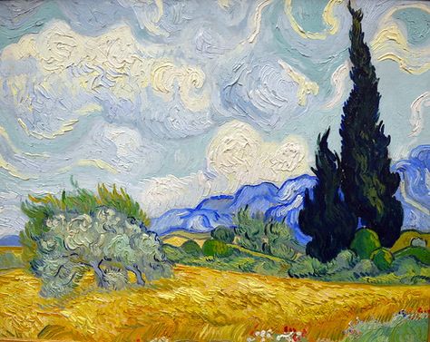 Vincent van Gogh - The Cypress Tree and Flowers, 1889 at K… | Flickr Wheatfield With Cypresses, Van Gogh Drawings, Van Gogh Wallpaper, Van Gogh Landscapes, Paint Your Pet, Vincent Van Gogh Paintings, Arte Van Gogh, Van Gogh Paintings, Van Gogh Art