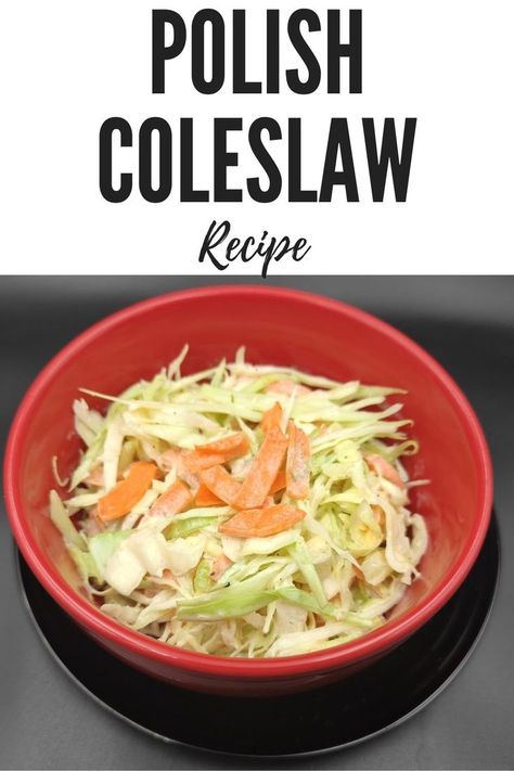 Surowka z kapusty or Polish coleslaw is a delicious mayo salad made from cabbage and veggies. Flavored with salt and pepper. Eat cold! Polish Coleslaw Recipe, Polish Salad Recipes, Polish Salads, Cabbage And Veggies, Polish Salad, Cookout Salads, Polish Meals, Polish Food Traditional, Chrusciki Recipe