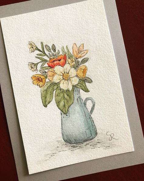 Watercolour Inspiration, Watercolor Flower Art, Cute Paintings, Watercolor Painting Techniques, Card Drawing, Watercolor Art Lessons, Watercolor Ideas, Art Inspiration Painting, Watercolor Drawing