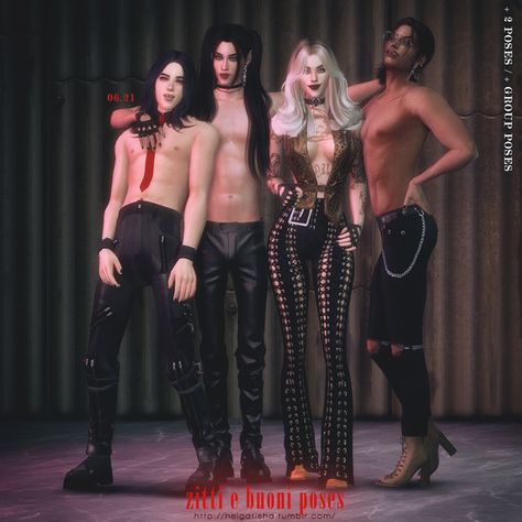 Sims 4 Rockstar Poses, Sims 4 Rock Band Poses, Sims 4 Group Of 4 Poses, Sims 4 Cc Group Poses, Ts4 Group Poses, Sims 4 Band Poses, Sims 4 Group Poses, Group Of 4 Poses, Punk Poses