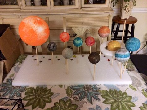 Foam Ball Planets, Vs Spray, Science Project Board, Solar System Project, Solar System Projects For Kids, Project For School, Solar System Projects, Bee Classroom, Transportation Preschool