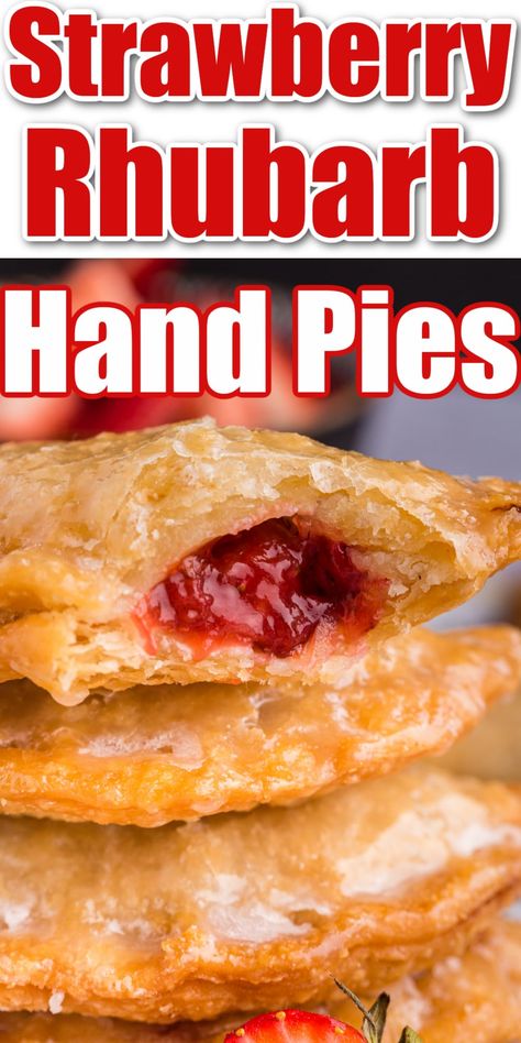 Strawberry Rhubarb Hand Pies, Rhubarb Hand Pies, Rhubarb Pie Filling, Hand Pies Recipes, Strawberry Rhubarb Pie Filling, Rhubarb Desserts Recipes, Rhubarb Scones, Strawberry Rhubarb Recipes, Strawberry Hand Pies