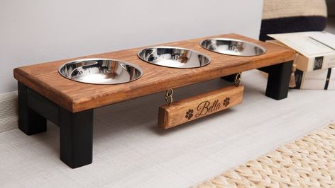 Diy dog bowl stand