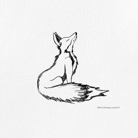 Fox Minimalist Drawing, Fox Tattoo Design Men, Small Fox Tattoo Men, Fox Tattoo Small Simple, Tattoo Fox Minimalist, Fox Drawing Tattoo, Tiny Fox Tattoo, Simple Fox Tattoo, Fox Tatoos