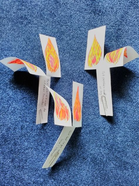 Acts 2:1-21, Genesis 11:1-9 – Pentecost Gyrocopters! – The Reflectionary Pentecost Crafts For Kids, Pentecost Craft, Paper Spinners, Genesis 11, Acts 2, Kids Sunday School Lessons, Youth Groups, Sunday School Kids, Kids Ministry