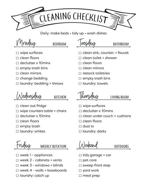 Quick House Cleaning Checklist, Housewife Duties, Sahm Tips, Homemaking Binder, Cleaning Plan, Household Cleaning Schedule, Daily Cleaning Schedule, Daily Cleaning Checklist, Cleaning Checklists