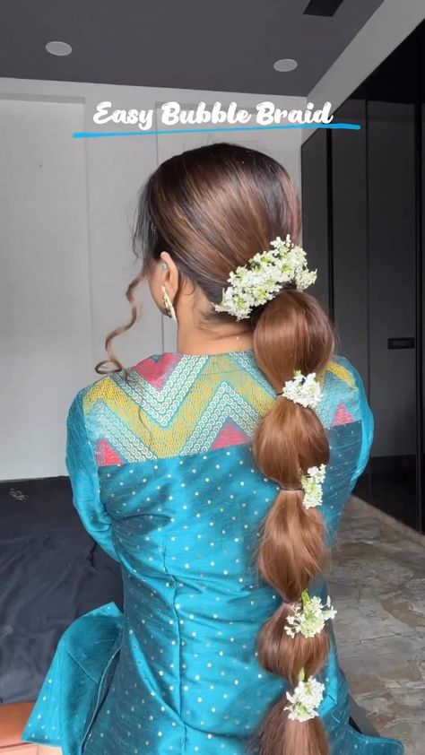 Puffy Hairstyles, Hair Style On Saree, Ideas Haircut, Hair Style Vedio, Cute Quick Hairstyles, Easy Hairstyles For Thick Hair, Traditional Hairstyle, Extension Hair, Hair Tips Video