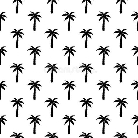 Ocean Backdrop, Black Ocean, Palm Tree Pattern, Coconut Tree, Background Illustration, Seamless Pattern, Palm Trees, Seamless Patterns, White Background