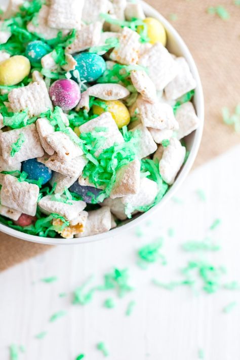 Muddy Buddies Recipe for Easter & Spring | Boulder Locavore® Garlic Pretzels, Chex Snacks, Easter Snack Mix, Chex Party Mix Recipe, Chex Recipes, Party Mix Recipe, Preschool Food, Chex Party Mix, Muddy Buddy