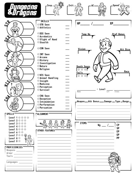 Fallout inspired D&D character sheet - Imgur Fallout Character Sheet, Dungeons And Dragons Character Sheet, Rpg Character Sheet, Dnd Character Sheet, Dungeons And Dragons 5e, Dnd 5e Homebrew, Dungeon And Dragons, Style Character, D And D