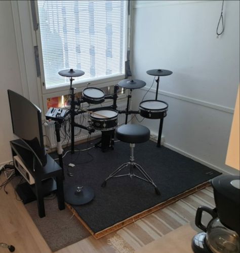 Drum Room Ideas, Drum Studio, Drums Studio, Room For Boys, Drum Room, Music Corner, Drum Music, Small Apartment Design, Music Equipment