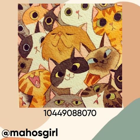 Tbhk Roblox Decals, Bloxburg Cat Picture Codes, Cute Roblox Image Ids, Roblox Cat Decal Codes, Anime Decal Codes For Bloxburg, Cat Codes Bloxburg, Roblox Decal Codes Paintings, Cat Cafe Decals Bloxburg, Roblox Pic Id Codes