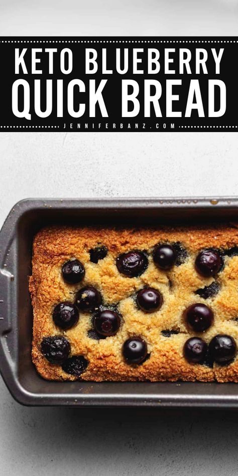 Summer breakfast recipes? This easy keto blueberry quick bread is a deliciously moist keto-friendly bread! This best quick bread recipe is perfect for those busy mornings or just to relax with a big cup of coffee. Plus, it's low-carb! Try it! Blueberry Quick Bread, Low Carb Blueberry, Easy Keto Bread Recipe, Keto Friendly Bread, Keto Banana Bread, Fast 800, Big Cup Of Coffee, Keto Blueberry, Best Keto Bread