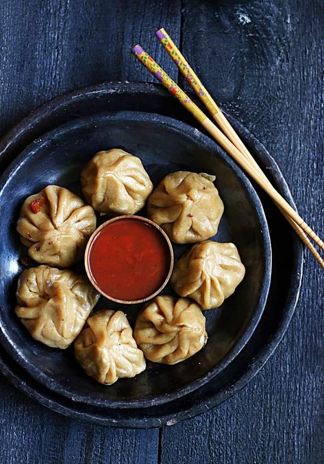 Veg momos recipe with whole wheat flour | Cook Click N Devour!!! Veg Momos Recipe, Wheat Flour Recipes, Veg Momos, Momos Recipe, How To Make Dough, Steam Cooking, Chilli Sauce, Flour Recipes, Whole Wheat Flour