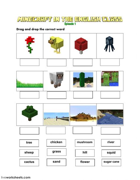 Minecraft Lesson Ideas, Minecraft Kindergarten Worksheets, Minecraft Worksheets Free Printable, Minecraft Worksheets, Minecraft Camp, Minecraft Activities, Minecraft Education, Minecraft School, Literacy Intervention