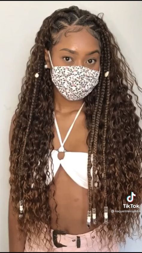 Tyla Hairstyles Fulani, Hawaii Braids, Mixed Girl Braids, Boho Cornrows, Soul Hair, Short Box Braids Hairstyles, Mixed Curly Hair, Curly Braids, Big Box Braids Hairstyles