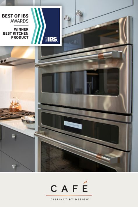 Congrats to the Café 5-in-1 Oven with Advantium Technology for being named the Best Kitchen Product in the 2019 Best of IBS Awards! Save time and space by uniting convection cooking, warming/proofing oven, microwave, speed-cooking oven with Advantium Technology and toaster oven capabilities in a single, striking 30-inch appliance. Advantium Oven, Wall Oven Kitchen, Cafe Appliances, Oven Kitchen, Microwave Toaster, Wall Ovens, Creek House, Convection Cooking, Single Wall Oven