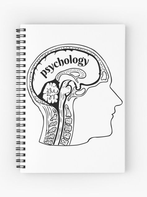 Available on redbubble Gifts for psychologists, psychology student aesthetic, psychology major, dark academia, school psychologist, anatomy, brain, cognitive science Psychology Notebook Cover Design, Psychology Drawing Easy, Psychologist Aesthetic Art, Psychology Book Cover Design, Psychology Doodle Art, Cover Page For Psychology Project, Psychology Practical File Cover Design, Psychology Drawing Illustrations, Psychology Cover Page