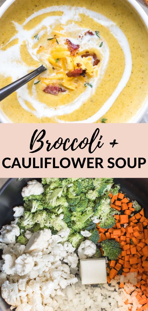 Brocolli Cauliflower Soup, Broccoli And Cauliflower Soup, Cauliflower Cheddar Soup, Broccoli Cauliflower Soup, Cauliflower Cheese Soups, Broccoli And Cauliflower, Broccoli Soup Recipes, Cauliflower Soup Recipes, Broccoli Soup