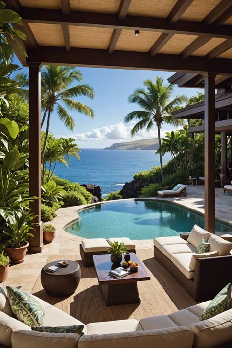 Escape to Luxury: The Most Exclusive Retreats on Lanai Island Life House, Villa In Hawaii, Luxury Hawaiian Homes, Hawaii Villa, Luxury Travel Aesthetic, Luxury Beach Homes, Ethereal Wallpaper, Hawaii Luxury Resorts, Hawaii Houses On The Beach