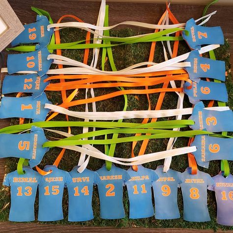 Cricket Theme Ganpati Decoration, Cricket Theme Decoration, Cricket Theme Decoration Party Ideas, Cricket Themed Birthday Party, Cricket Theme Party, Cricket Theme Birthday Party Decoration, Sports Theme Classroom Decorations, Indian Flag Colors, Cricket Games