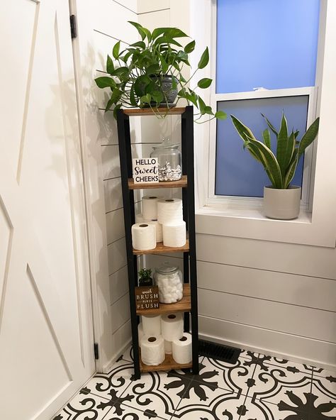 My favorite plant stand / multiple purpose shelf . . I love it so much i have one in my bathroom and on in my office with bins to store all the things ! . . Need one ? one is stock $55 Plant Stand In Bathroom, Bathroom Standing Shelf, Bathroom Stand, Hello Sweet Cheeks, Floor Shelf, My Bathroom, Standing Shelves, Wash Brush, My Office