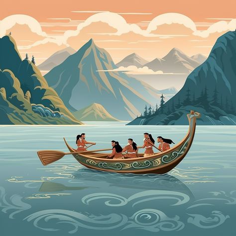 Maori Wallpaper, Maori Painting, Maori Aesthetic, Midwifery Art, Kiwi Aesthetic, Cartoon Boat, Maori New Zealand, Maori Culture, Preschool Designs