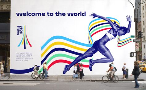 Paris 2024 Olympic Games — Graphic Design and Brand Proposal by Graphéine Conference Graphics, Sport Banner Design, Marathon Posters, Sport Vibes, Sports Fashion Design, Olympic Logo, Games Logo, Desain Editorial, Sport Banner