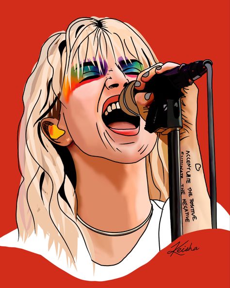 Hayley Williams Drawing, Paramore Drawing, Paramore Fanart, Paramore Hayley Williams, Celebrity Drawings, Hayley Williams, Paramore, How To Draw Hair, Bedroom Art