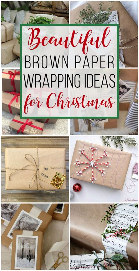 Brown Paper Wrapping Ideas, Paper Wrapping Ideas, Wrapping Ideas For Christmas, Craft Paper Wrapping, Christmas Present Wrap, Brown Paper Wrapping, Creative Wrapping, Diy Christmas Presents, Gift Wrapping Techniques