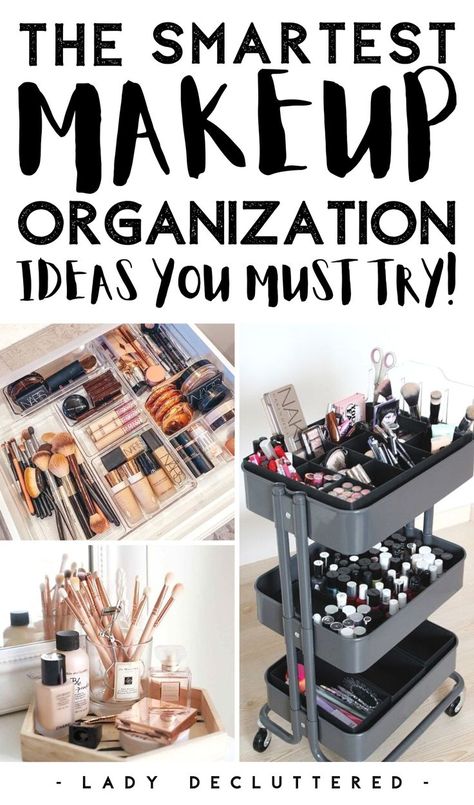 Apt Bathroom Ideas, Organization Bathroom Cabinet, Cosmetics Organization, Makeup Organization Ideas, Small Bathroom Storage Solutions, Organization Ideas Bathroom, Bathroom Cabinet Storage, Organize Makeup, Farmhouse Bathrooms