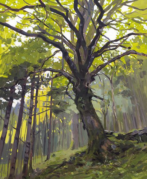 Nice Painting, Landscape Inspiration, Bergen Norway, Autumn Tree, Arte Sketchbook, Aesthetic Pics, Fruit Art, Traditional Paintings, Environment Concept Art